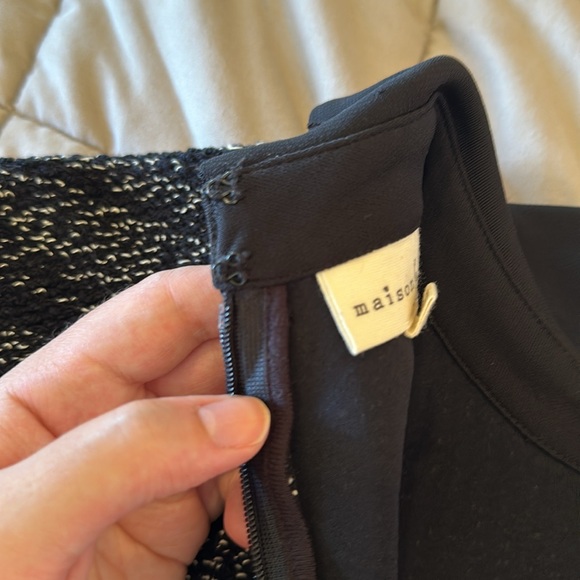 NWT - Maison Jules - Peter Pan Collar Black Dress - Tweed-like material - M - Picture 12 of 13